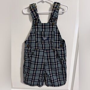 Vintage OshKosh B'gosh Kids Overalls - Navy and White Plaid